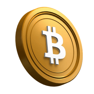 Hero bölümünün tasarımında eğik Bitcoin (BTC) coin'i
