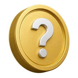 SSS sayfasında yer alan soru işaretli dekoratif 3D altın coin